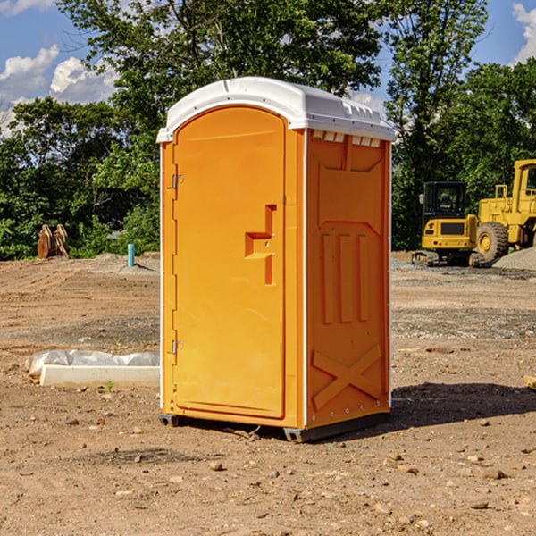 how often are the portable restrooms cleaned and serviced during a rental period in Brownsburg